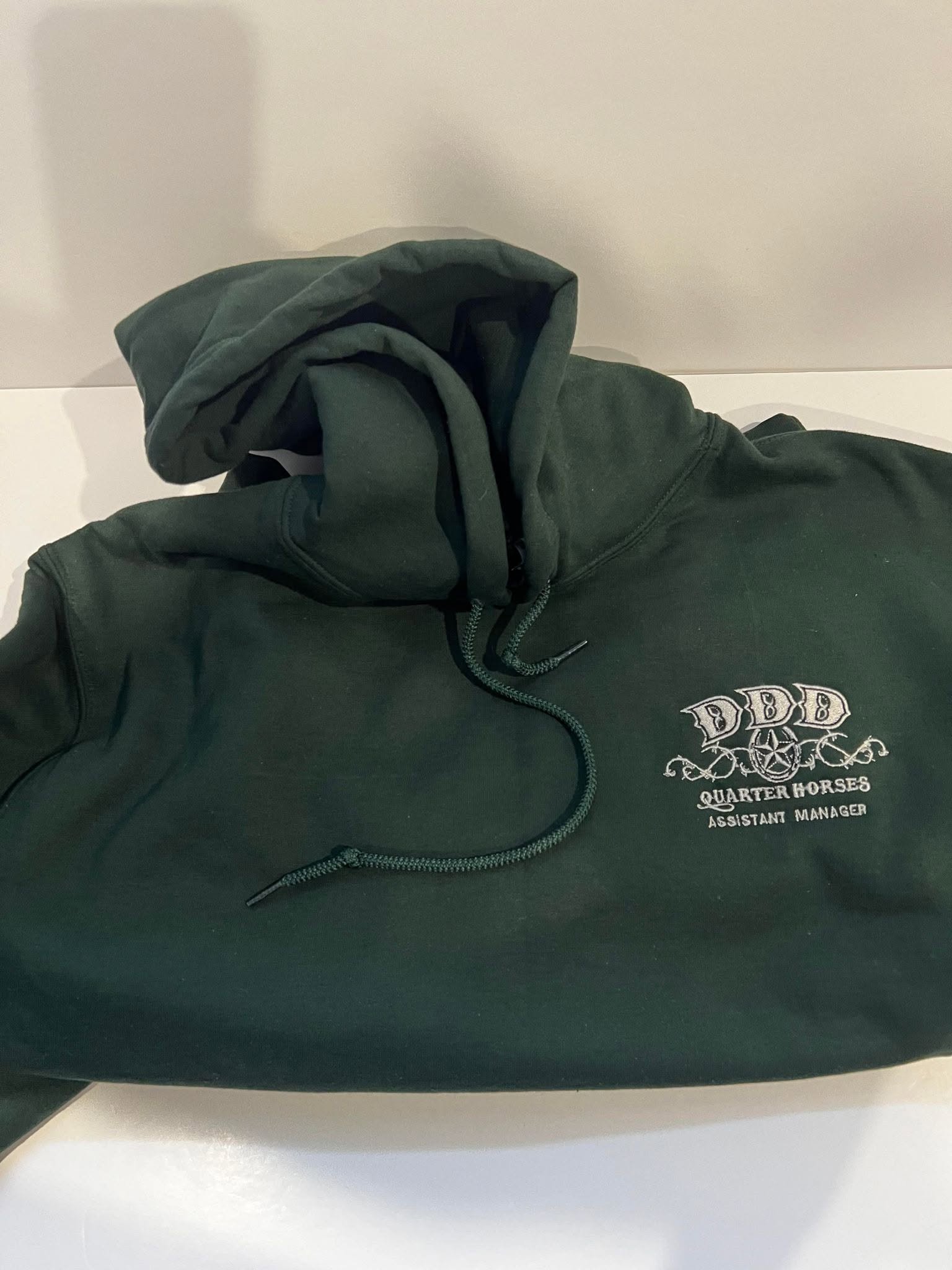 custom logo embroidery company on a left chest of a hoodie