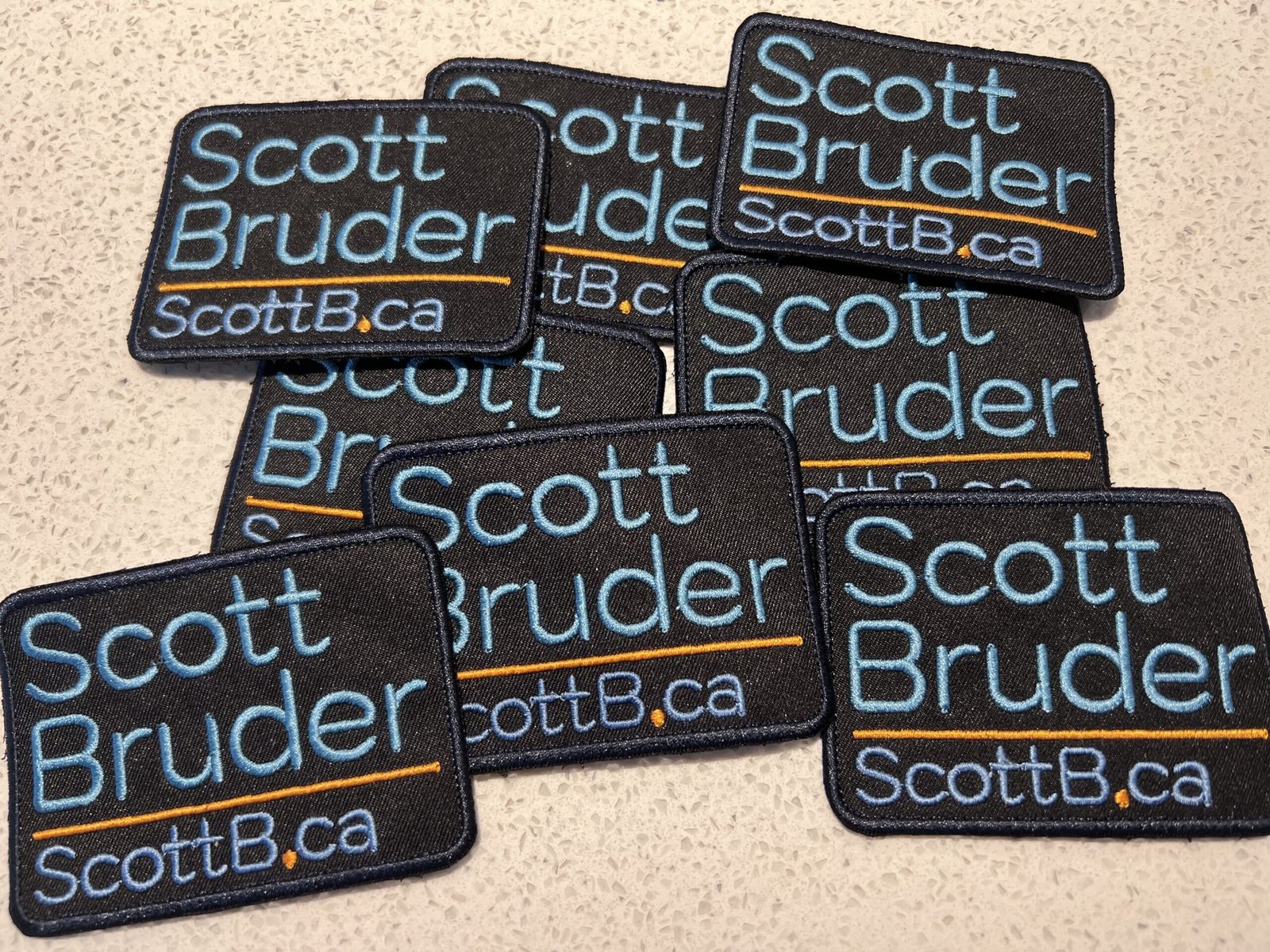 Custom embroidered name patches made by MRAYLA in London Ontario
